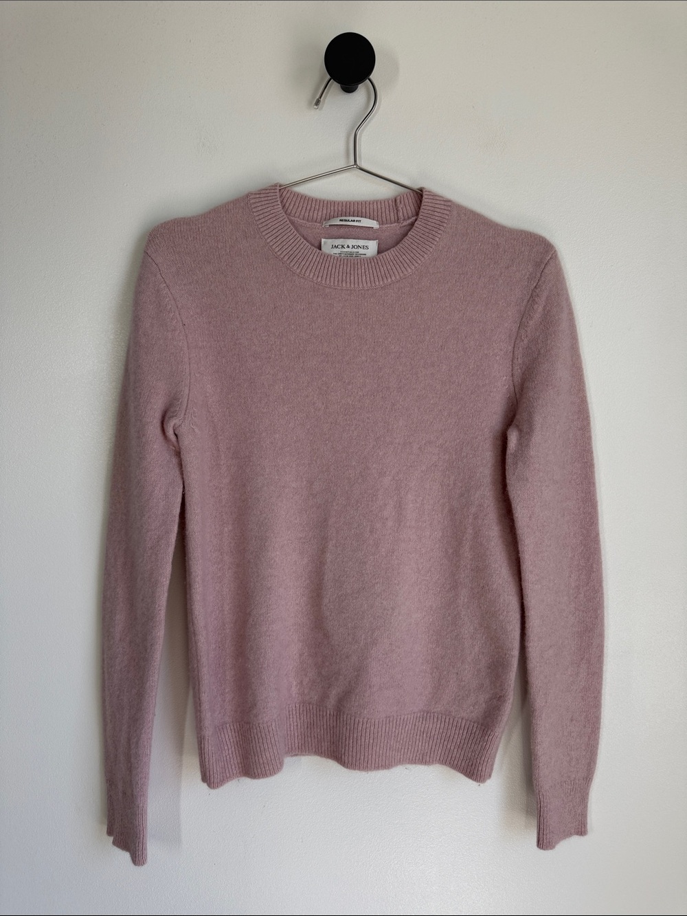 Jack & Jones Etienne Wool Blend Crew Neck Sweater Dusty Rose - Size XS